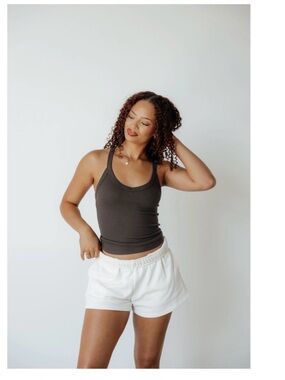 P'tula Olive Ribbed Tank Top